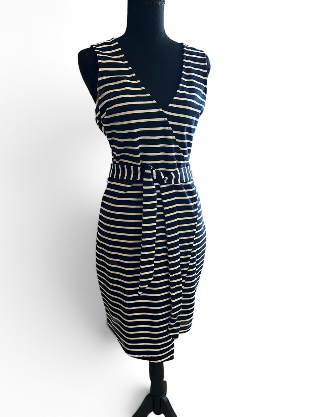 BB Dakota Asymmetrical Black and White Striped Dress